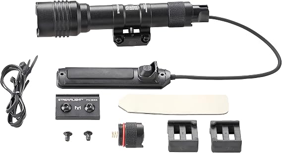 Streamlight 88059 ProTac Rail Mount 2 625-Lumen 22,000-Candela Tactical LED Flashlight with Remote Pressure Switch, Tail Switch, Clips, Black, Box