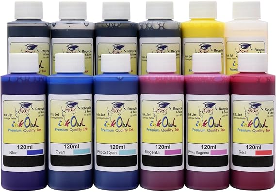 InkOwl Refill Kit Replacement for Canon PRO-2600, PRO-4600, PRO-6600 (12x120ml) - USA-Made Pigment Ink