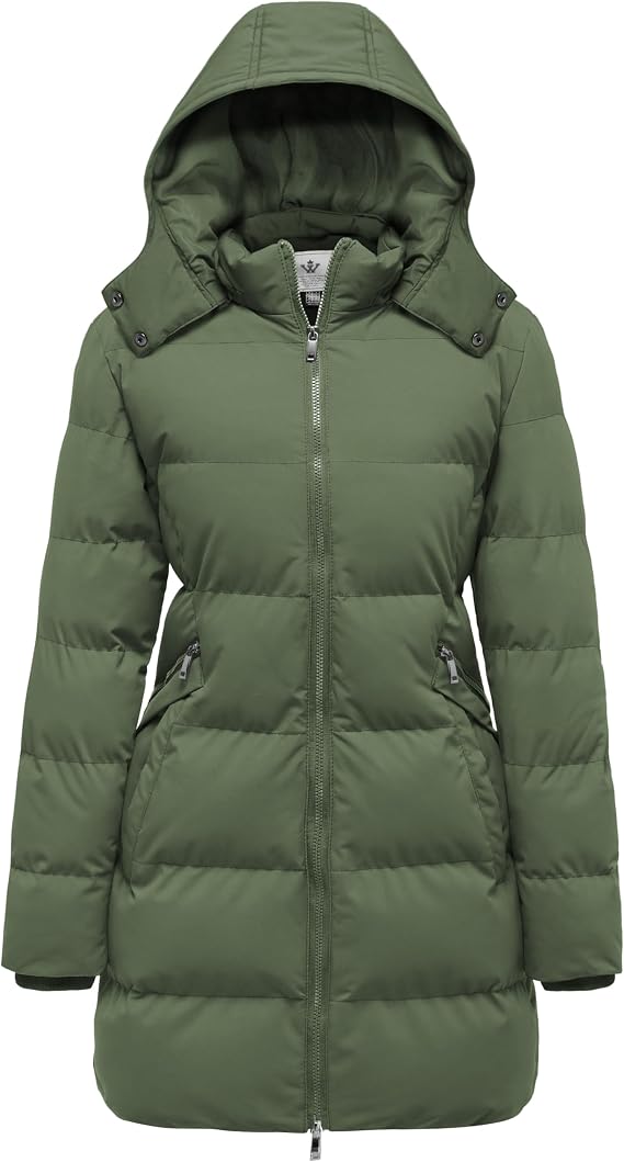 WenVen Women's Warm Thickened Parka Coat Winter Puffer Jacket with Hood
