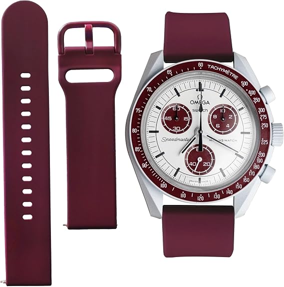 Watch Band for Omega X Swatch Moonswatch Speedmaster by Ocdin, 20mm Nato®/Silicone Watch Band, Easy Replacement, Compatible with Omega and Swatch Speedmaster Moonswatch, Unisex Watch Strap