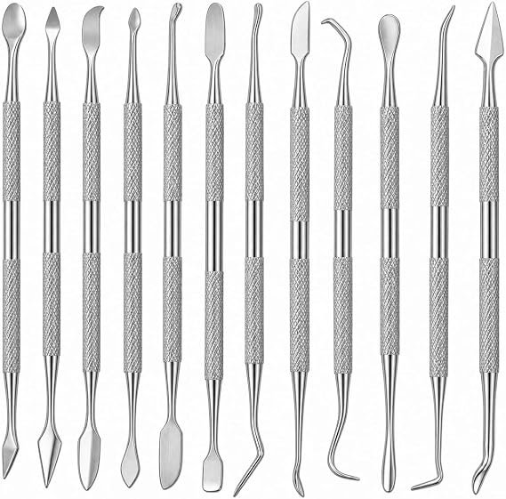TAURISH 12 Piece Stainless Steel Wax Carver Tool Set Double Ended