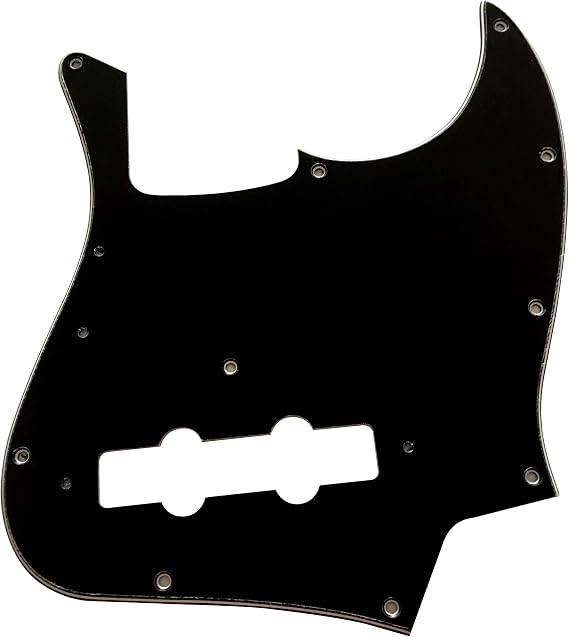 Guitar Parts For Fender 10-Hole Mount '70s Jazz Bass Guitar Pickguard (3 Ply Black)