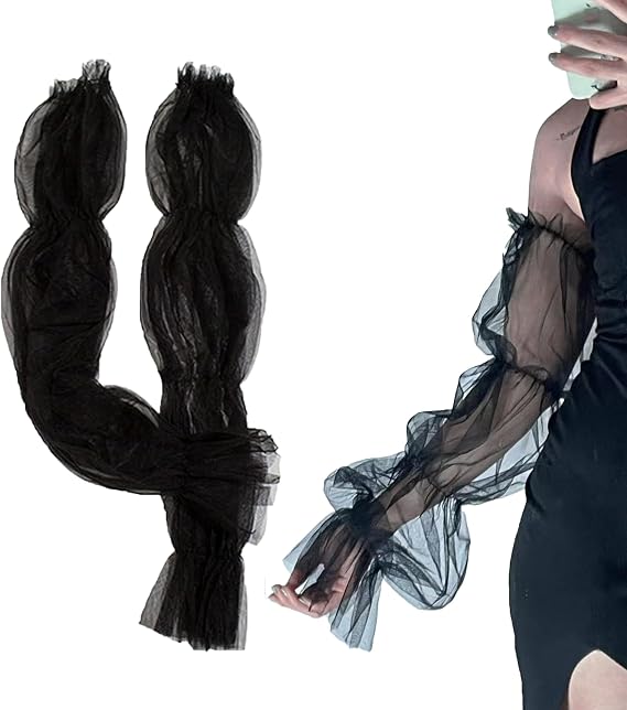 Sheer Mesh Lace Arm Sleeves, Detachable Tulle Sleeves to Cover Arms