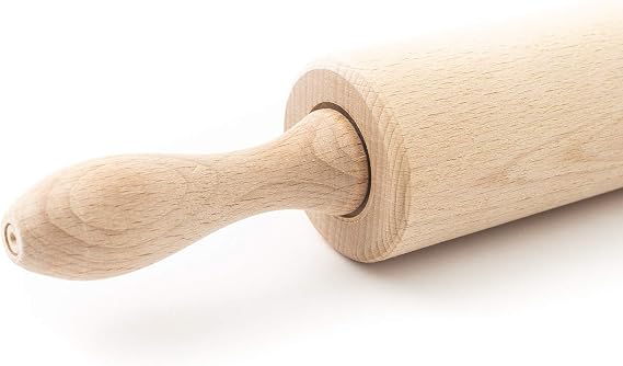 Tuuli Kitchen Professional Wooden Rolling Pin with Revolving Centre 44 x 5,5 cm