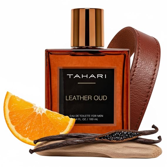 TAHARI Leather Oud Eau de Toilette for Men Bergamot Leather & Amber 100 ml | Long-Lasting Luxury Cologne Spray, Bergamot, Leather & Amber Scent, Bold, Masculine, Sophisticated Oud Fragrance Spray