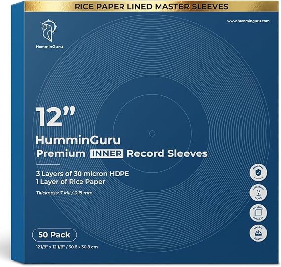 HumminGuru 12 Inch Vinyl Record Inner Sleeves (12 Premium Inner Sleeves)