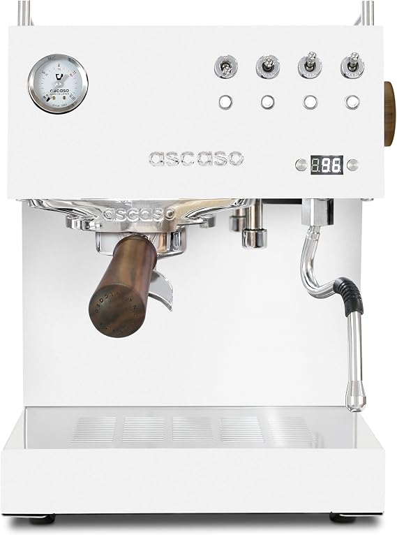 Ascaso Steel DUO Espresso Machine V3 | PID | Programmable | Volumetric Controls | Dual Thermoblock | 120V | (White)