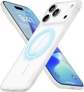 memumi Magnetic for iPhone 17 Pro Thin Case, Lightweight 0.3mm with Camera Full Protection for iPhone 17 Pro Magnetic Case Compatible with Mag-Safe in Minimalist, White