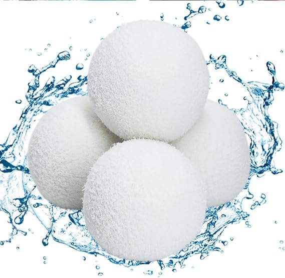 4 Pack Reusable Scum Balls for Hot Tubs & Spas   Washable Oil Absorbing Sponge Balls for Pools, Jacuzzis, and Bathtubs   Extends Filter Life, Eliminates Oils & Foam