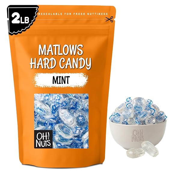 Oh! Nuts Hard Candy Mints Bulk, Individually Wrapped Mint Candy 2 LB
