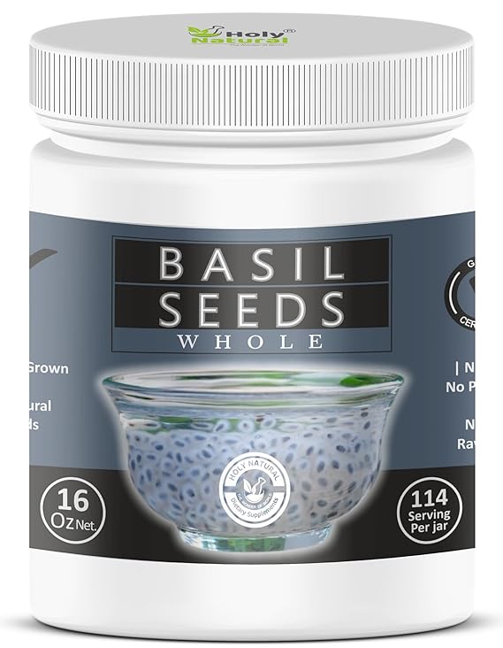 Basil Seeds 16 Oz/ 1 Lbs I Edible Basil Seeds, Sabja/Tukmaria/Falooda Seeds I Rich in Fiber I Act as Natural Body Coolant