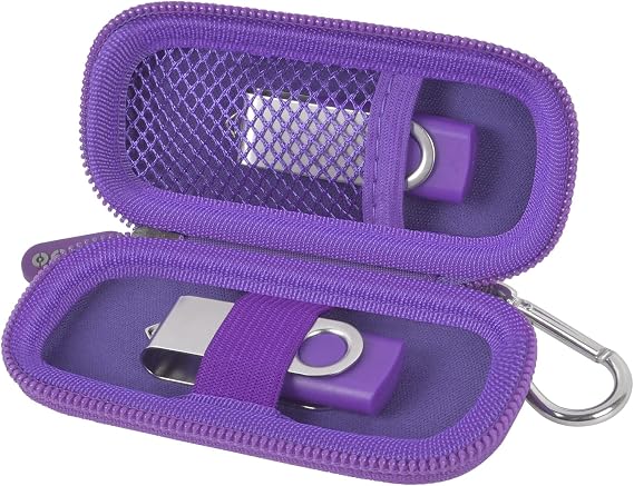 USB Flash Drive Case, SD Card/Thumb Drive/Memory Cards Holder, Bag Only | SDXC/SDHC Storage, Electronic Accessories Organizer for SanDisk / for Samsung, for Students/IT/Office/School/Travel, Purple