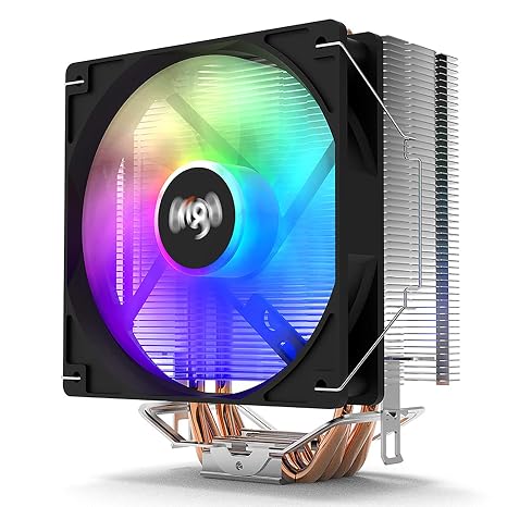 aigo ICE400 CPU Air Cooler 4 Heatpipes 120mm PWM Fans HDT Technology LED Rainbow CPU Air Cooler for Intel LGA 775/115X/1366 for AMD AM4 AM3+ AM3