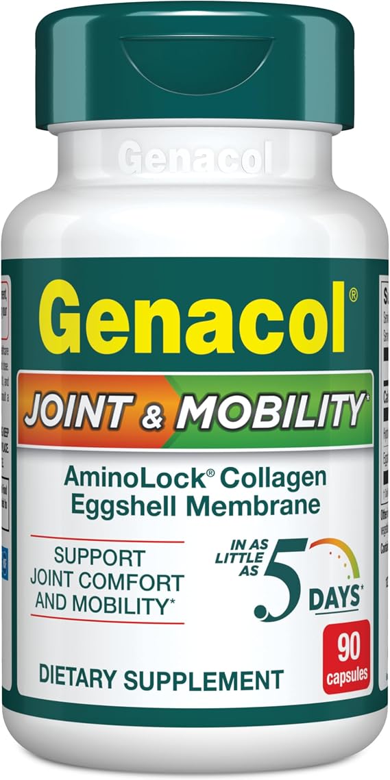 Genacol Joint & Mobility Eggshell Membrane & Collagen, 30-Day Supply | Natural Eggshell Membrane Supplement & Ultra-Hydrolyzed Collagen Peptides, Results in as Little as 5 days