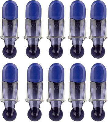 COOK WITH COLOR Bag Clip with Magnet- Chip Bag Clip, Sealing Food Clips, Plastic Clips for Food and Kitchen Storage, Chip Clip and Snack Bag Clips, 10 Pack Slim, Blue