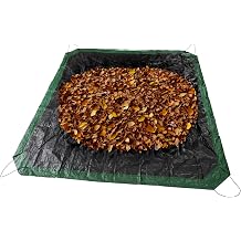 Leaf Tarp 9x9 Feet, Lawn Garden Leaf Tarp with 4 Drawstrings, Reusable Waterproof Poly Tarp Yard Waste Bags, All Purpose Protective Cover for Bikes, Furniture Cover, Tent Footprint