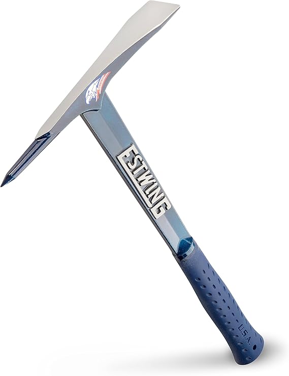 ESTWING Burpee Rock Pick, 17" Hand Pickaxe, Shock Reduction Grip, BP500 | Made in USA, Top Choice Of Geologists Worldwide, Chiseled End & Pointed Tip, Forged In One Piece, Shock Reduction Grip