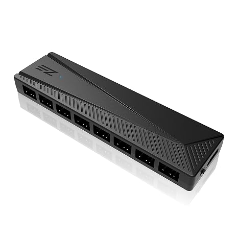 EZDIY-FAB ARGB PWM Fan Hub for PC Case Fan, 8 PWM Ports & 8 ARGB Ports, 12V/5V RGB Motherboard Sync, Easy Cable Management