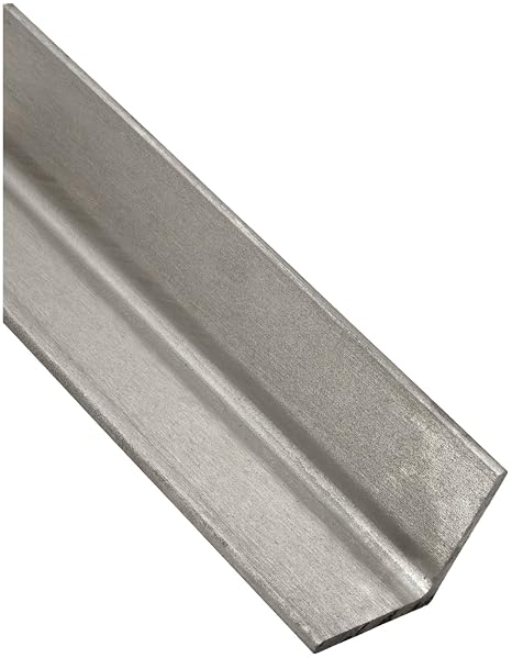 304 Stainless Steel Angle, Unpolished (Mill) Finish, Annealed, ASTM A276, Equal Leg Length, Rounded Corners, 3/4" Leg Lengths, 1/8" Wall Thickness, 48" Length, OnlineMetals