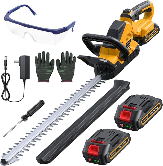 20'' Hedge Trimmers Cordless with Battery, 3000RPM Brushless Motor