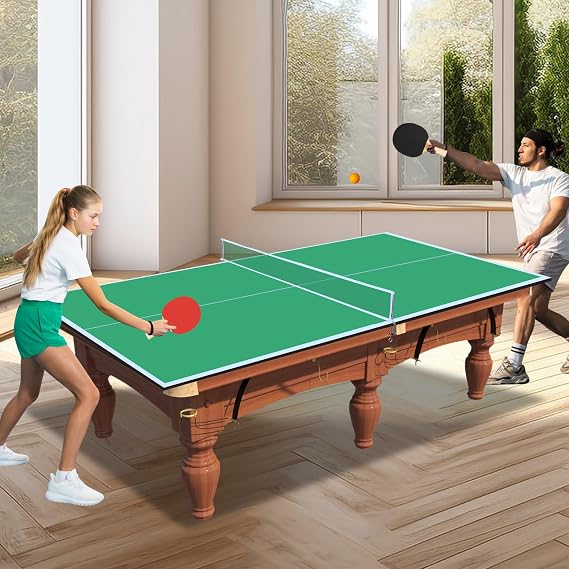 Table Tennis Table Top for Pool Table 7ft Foldable Table Tennis Table for Pool Table Tennis Conversion Top with Net