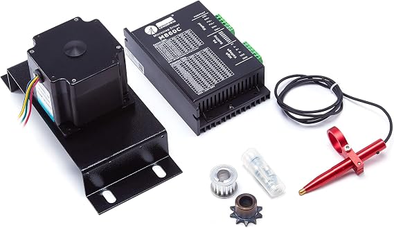 OMTech Autofocus Sensor Kit with Leadshine Stepper Driver and NEMA 34 Stepper Motor for CO2 Laser Engraver, Cutter, Engraving, and Cutting Machines, Automatic Motorized Z-Axis Up Down Focus