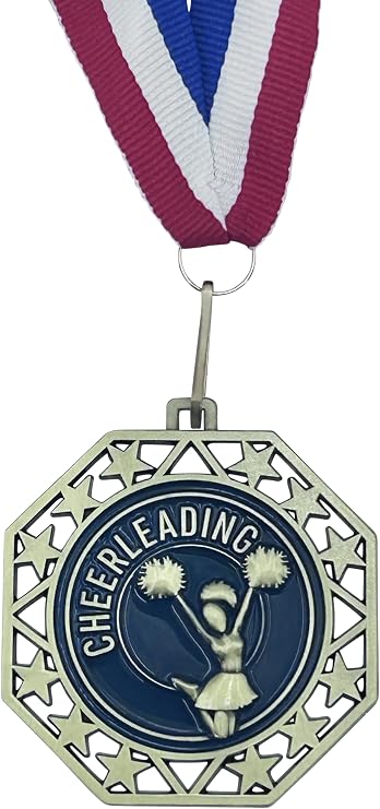 Express Medals Pack of 10 (or More) EMDC Gold Cheerleading Award Medals with or Without Optional Engraving Personalization