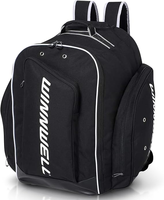 Winnwell Premium Hockey Backpack Bag - Heavy Duty Equipment Bag Organizer - Multi-Sports Bag Essential For Outdoor Activities
