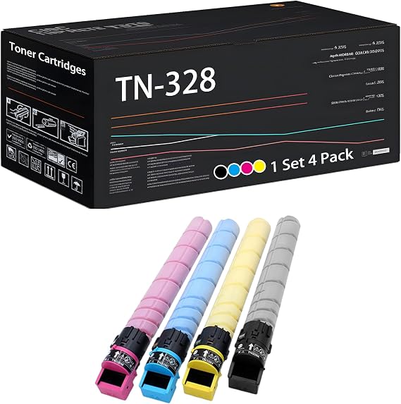 TN-328 Toner Cartridges Compatible for Konica Minolta bizhub C250i C300i C360i C450i C550i C650i Printers, High Yield 29000 Pages (Multicolor)