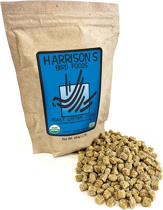 Harrison's Bird Foods Adult Lifetime Coarse, Certified Organic Non-GMO 1lb