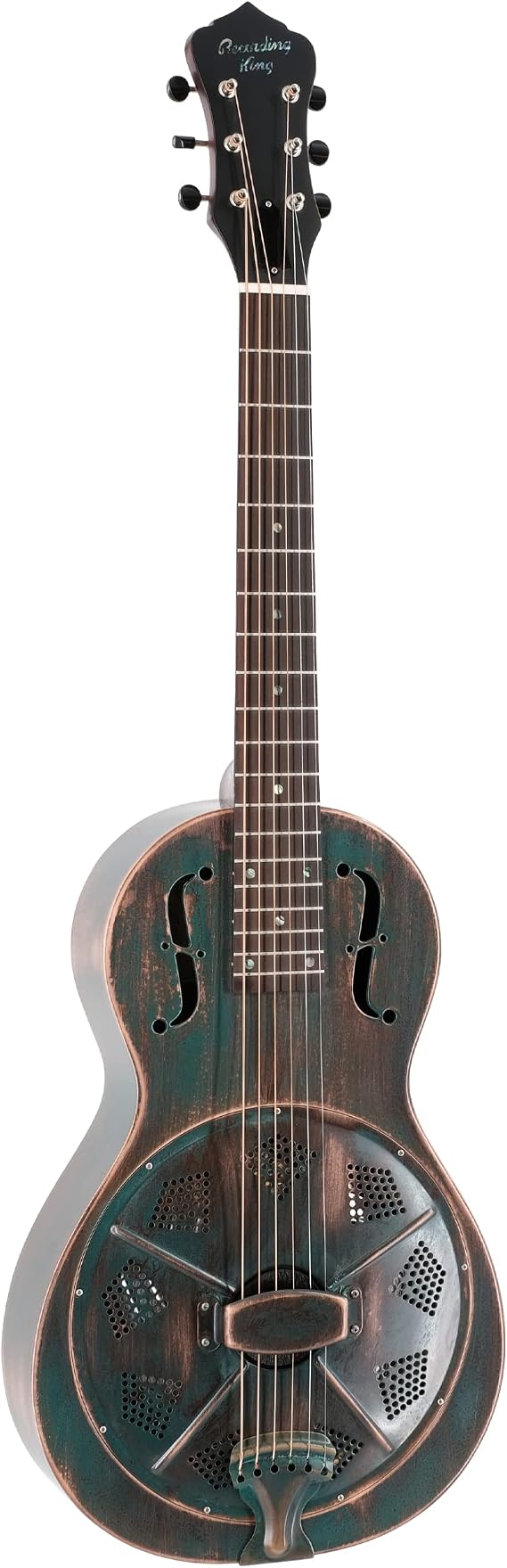 Recording King 6 String Resonator Guitar, Right, Vintage Green (RM-993-VG)