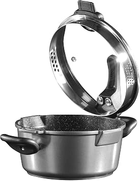 STONELINE Future Cooking Pot 28 cm with Glass Sieve Lid Suitable for Induction Cookers