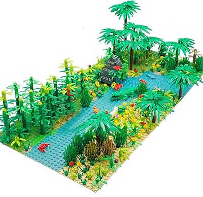 Forest Garden Building Sets Parts,Plants Trees Flowers Scenery Accessories Animals Building Bricks Toy Set for Boys Girls Kids 6 Gifts2 Pieces 10 Base Plates