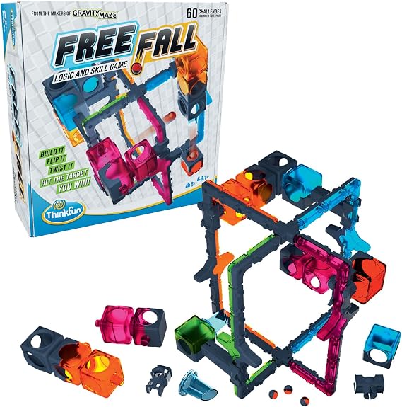 ThinkFun Freefall - Logic-Based Marble Maze Game | Skill Enhancing | Fun for Kids, Teens, Adults | Mind-Stimulating Puzzles | Single or Multiplayer