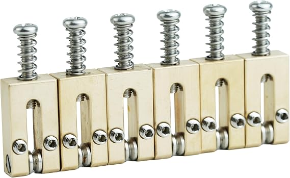 Guyker Brass Bridge Saddles - 10.5mm Roller Bridge Saddles Tremolo System Bridges Set Replacement for ST/TL Tele Electric Guitar (Rectangle Type)