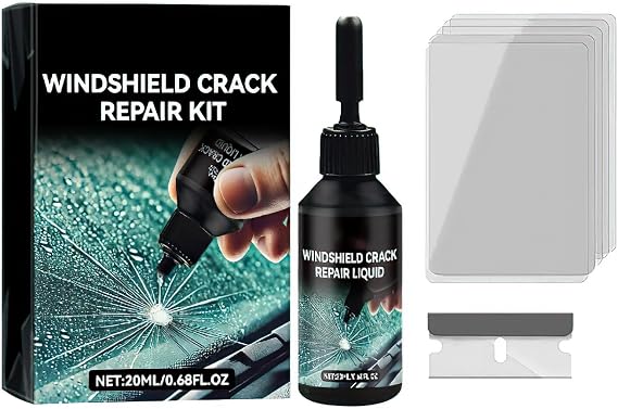 Windshield Crack Repair Kit Car Window Glass Liquid Repair, Windshield Repair Kit 2025, Glass Repair Liquid for Cracks, Easy and Fast (1)
