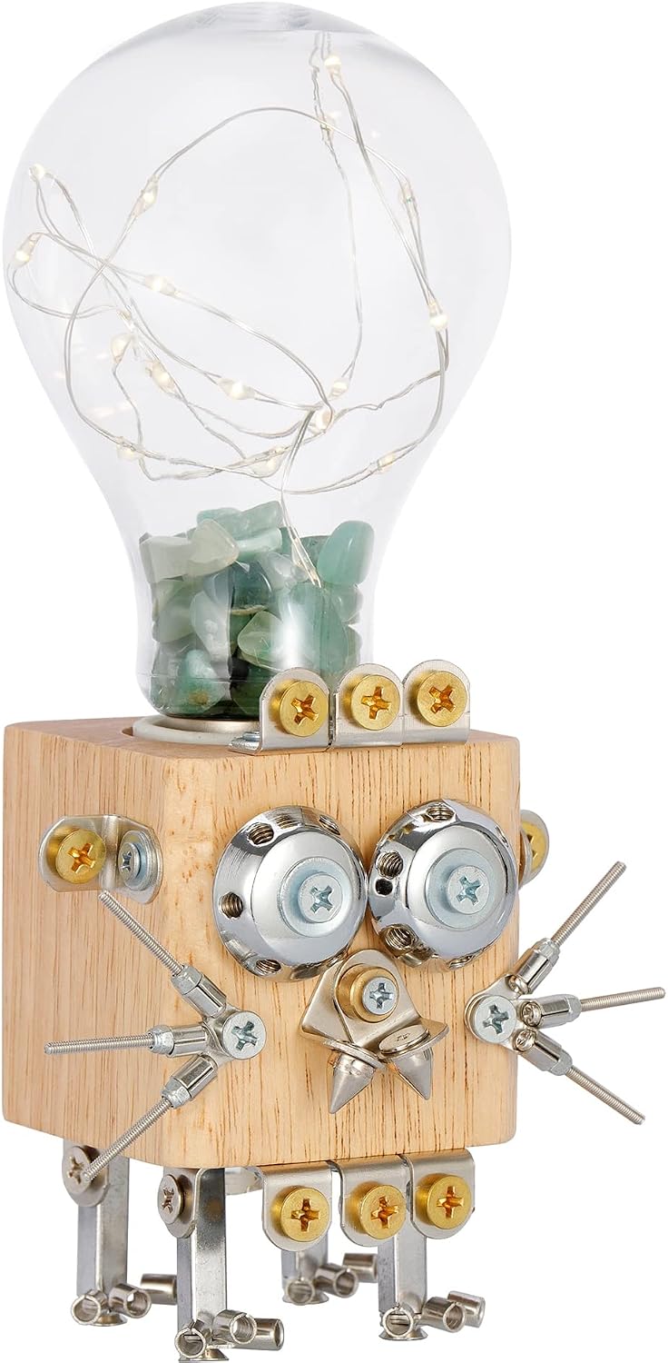 ZHUOMI LED Bulb Fairy Lights, Mechanical Genie Lamp Fairy Light Pendant Bulb,Decorative Lights,PMMA Bulbs and LED String Lights,Suitable for Office, Living Room, Collection, Desk, Mood Decoration