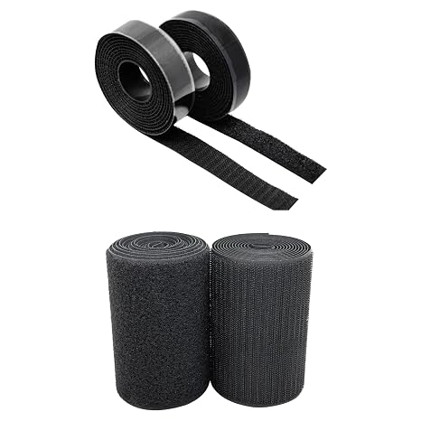 ECOHomes Bundle - 6 FT By 3/4 Inch Hook Loop Adhesive Tape + 4 Inch By 6 FT Sew On Tape