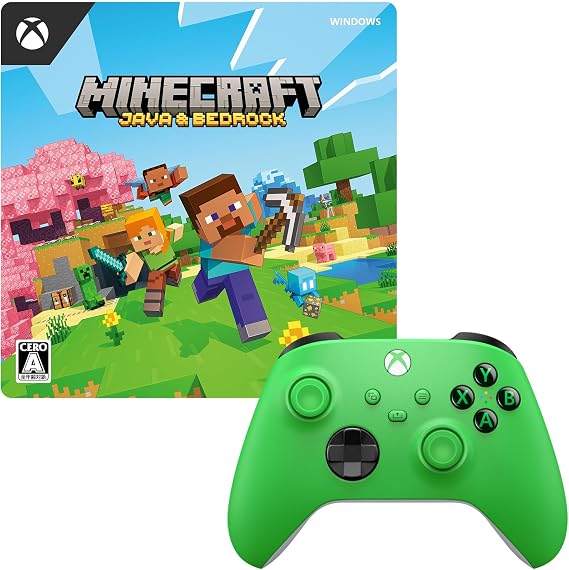 Windows version Minecraft Java & Bedrock Edition online code version ＋ Xbox Wireless Controller Set (Velocity Green)