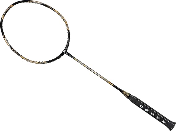 Apacs Feather Weight XS Black Gold Pre-Strung Badminton Racket (8U) Worlds Lightest Badminton Racket