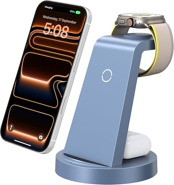 Anlmz 3 in 1 Charging Station - Wireless Charger for Apple Multiple Devices
