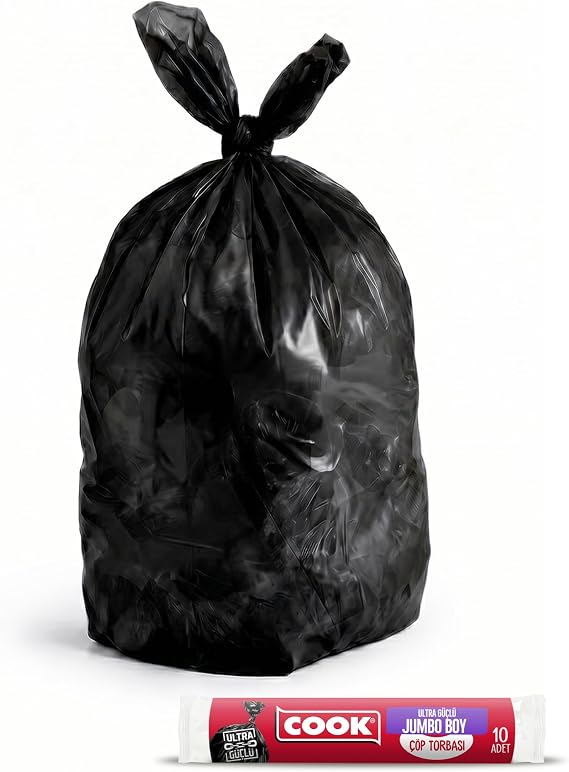 Cook Extra Thick Garbage Bag, Ultra Durable Jumbo Size 80 x 110 cm (10 Pieces/Roll)