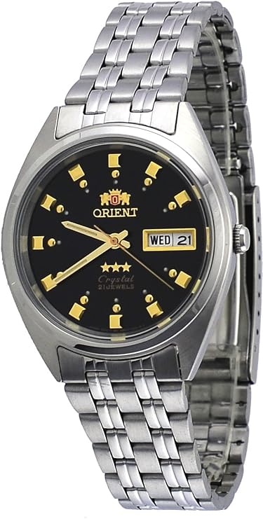 Orient FAB00009B Men's 3 Star Stainless Steel Black Dial Automatic Watch