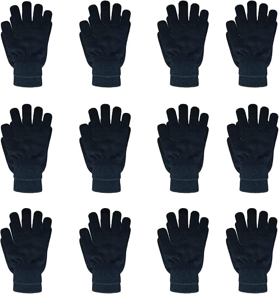 12 Pairs Black Winter Magic Gloves