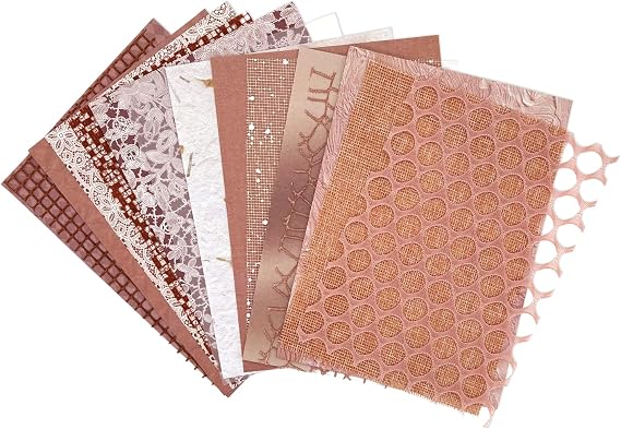15Pcs Scrapbook Textured Paper for Journaling Junk Journal Card Making DIY Project Paper Art Craft Supplies, Handmade Special Mix Material, 4.76.7 inch (Rouge