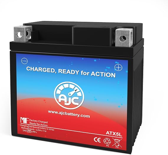 AJC Battery Compatible with Yuasa YTX5A-BS Powersports Battery