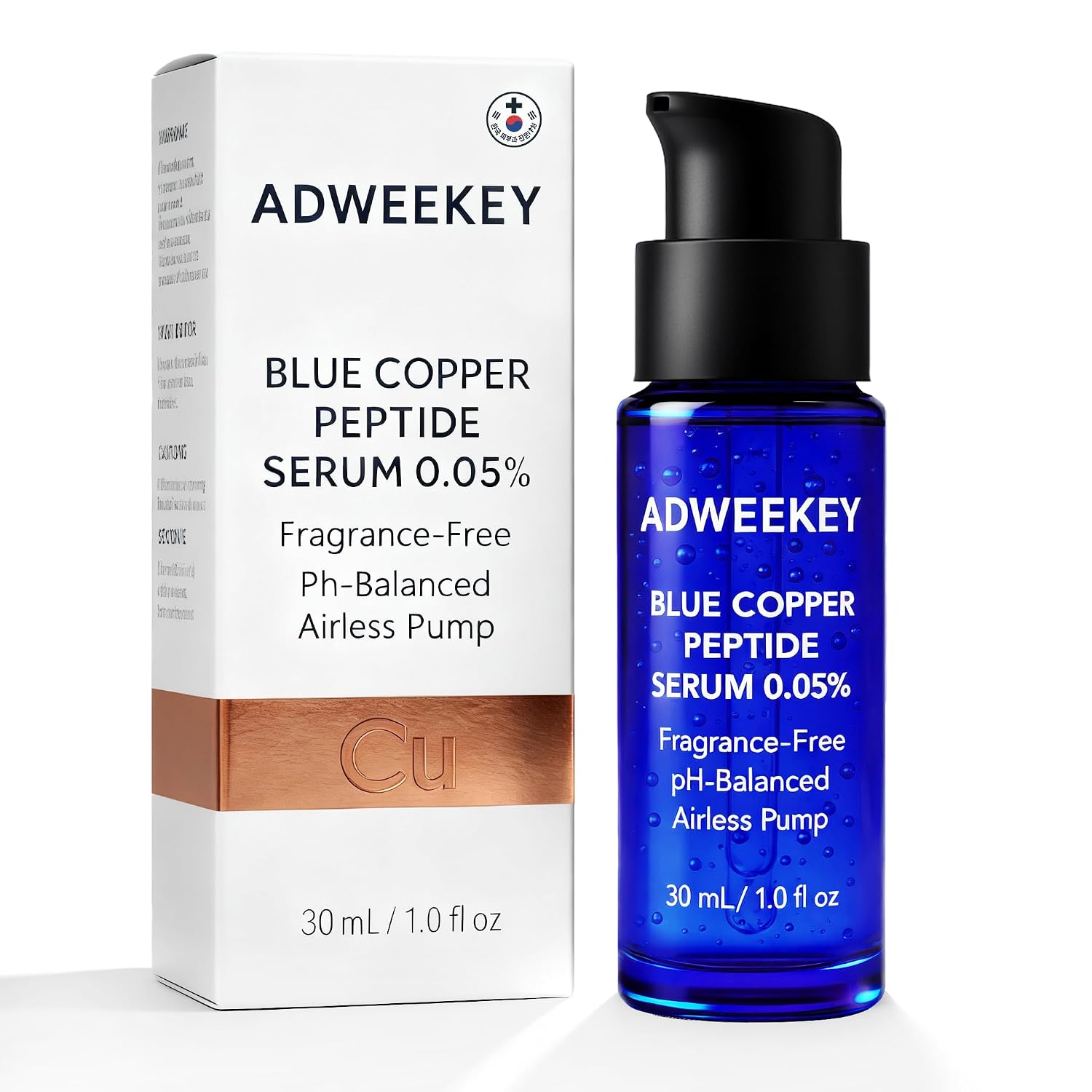 GHK-Cu Copper Peptides Serum for Face 0.05%,Fragrance-Free, pH-Balanced, Visibly Smooths Fine Lines & Supports Firmer-Looking Skin 1 fl oz