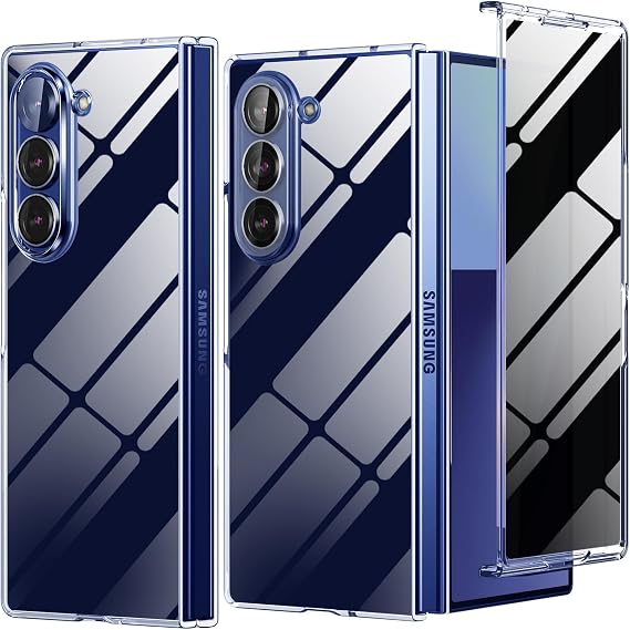 for Samsung Galaxy Z Fold 7 Case with Privacy Screen Protector,Galaxy Fold 7 Transparent Phone Case,Ultra Thin Anti Yellowing Shockproof Protective Cover for Samsung Z Fold7 2025,Clear