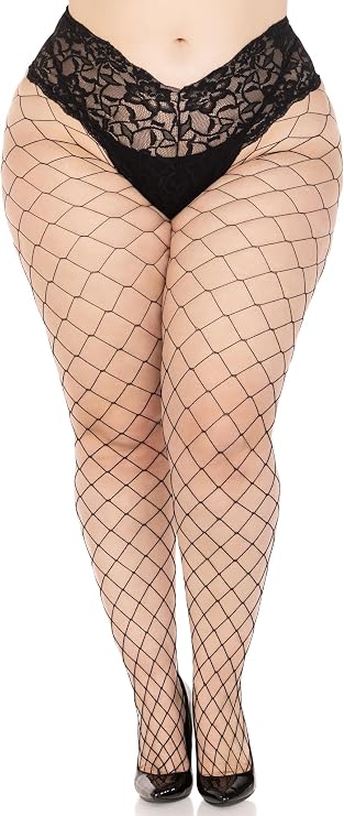 Leg Avenue Women's Fence Fishnet Tights with Boy Short Lace Top