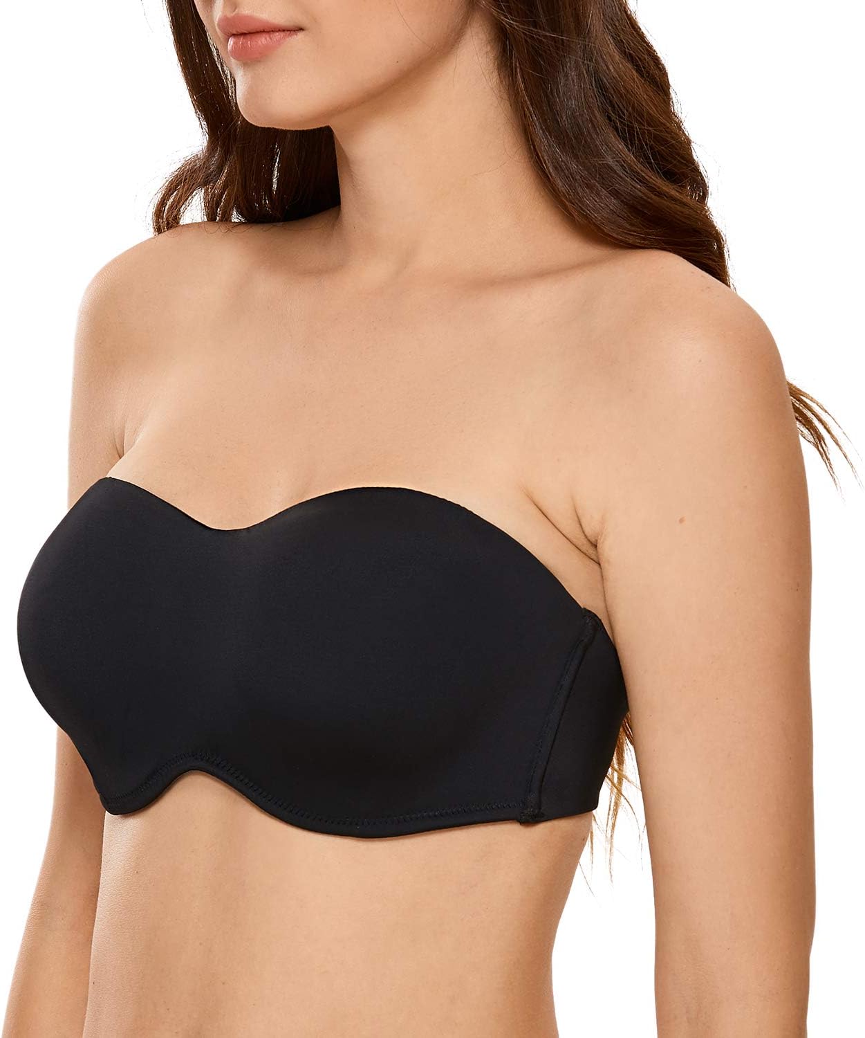 DELIMIRA Womens Strapless Bra Minimizer Seamless Underwire Unlined Bandeau for Big Bust